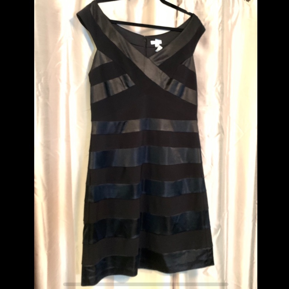 Black banded cocktail dress